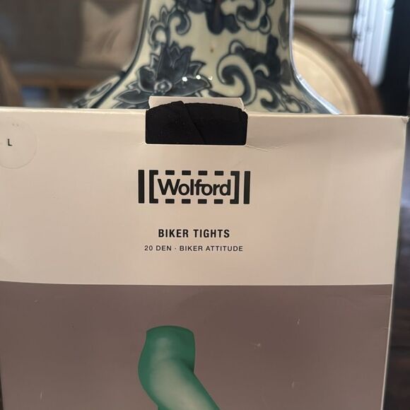 NWT WOLFORD biker tights black Large - Picture 5 of 9